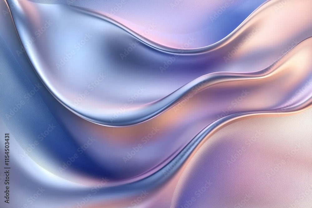 Poster flowing abstract 3d shapes in soft pastel colors create a serene visual experience and a sense of fl