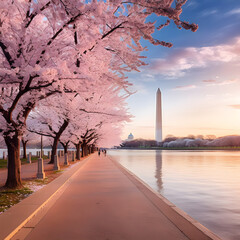 Breathtaking Washington DC Cherry Blossoms in Full Bloom, Symbolizing Friendship and Cultural richness