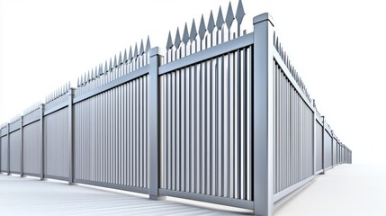 Metallic Fenced Gate Entrance Securing Restricted Access Area