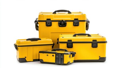 Fototapeta premium Robust and Organized Yellow Toolbox for Efficient Workshop and Construction Work Management