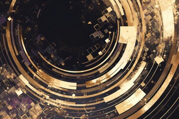 Obraz premium Abstract digital artwork featuring swirling geometric patterns and textures.