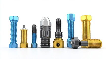Assorted Metal Bolts Nuts and Screws for Industrial and Construction Purposes