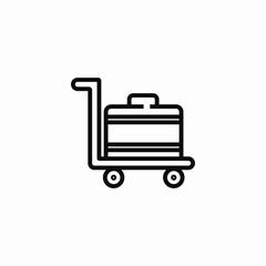 luggage trolley icon sign vector