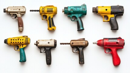 Assortment of Various Colorful Power Tools and Equipment for Home and Workshop