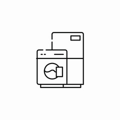 washing machine fridge icon sign vector