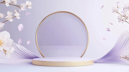 Flower background e-commerce product exhibition booth