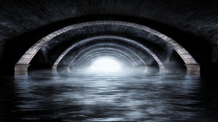 Ancient Bridge Silhouette Over Calm Water