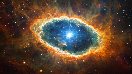 Cosmic journey through the nebula, hyperrealistic photo. Lodestar. Illustration