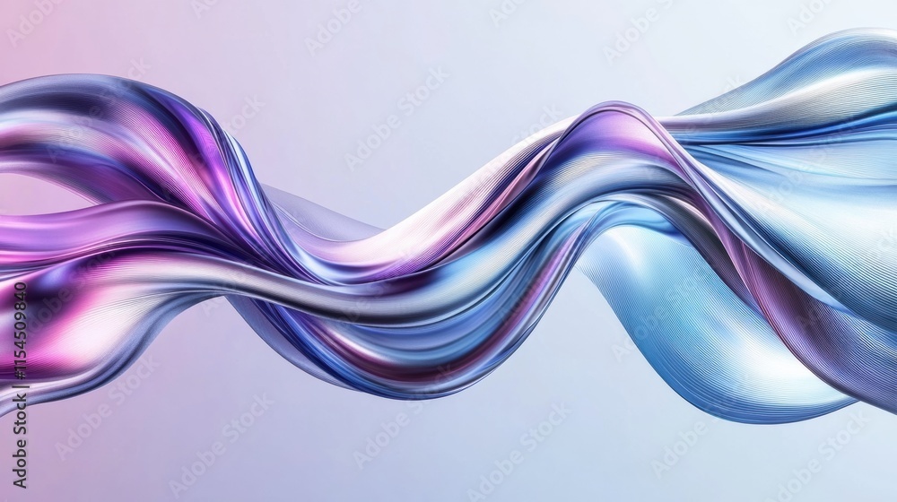 Poster Dynamic flow of abstract 3D shapes showcasing vibrant colors and smooth transitions in a contemporary art style. Generative AI
