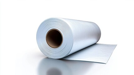 Fototapeta premium Blank white paper roll for packaging or graphic design mock up