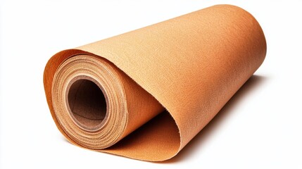 Rolled Brown Cardboard or Paper Texture Background for Copy Space