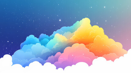 A colorful cloud filled with stars and the sky. Lodestar. Illustration