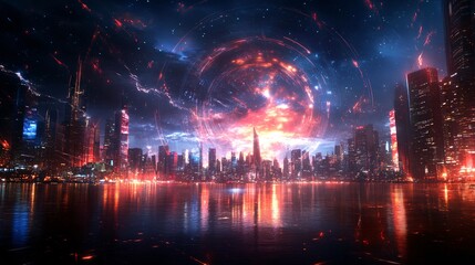 Obraz premium Neon city