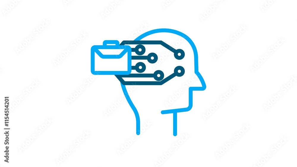 Poster business intelligence animated icon. animated icon related to technology. suitable for user interfac