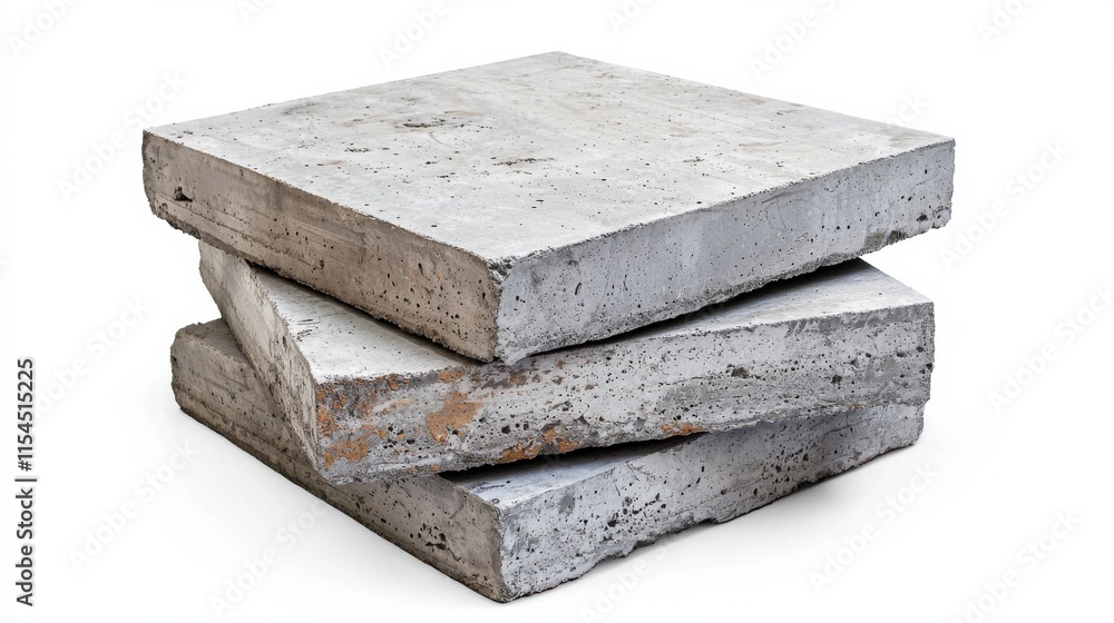 Poster stacked concrete blocks industrial architecture and minimalist design elements