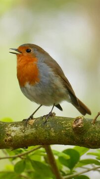 robin on a twig