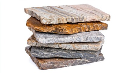 Stacked and Layered Natural Stone Formations in Earthy Tones and Rustic Textures