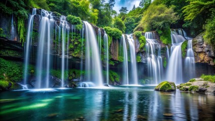 Obraz premium Whispering waterfalls scene, waterfall, waterfall scene, natural wonder
