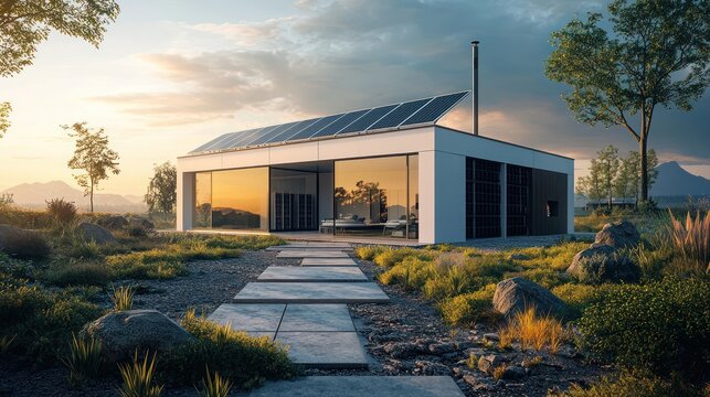 A modern eco-tech lab dedicated to renewable energy storage solutions, providing an inside look at innovative green technologies for sustainable living.