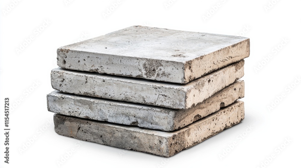 Poster stacked concrete blocks in minimalist architectural composition