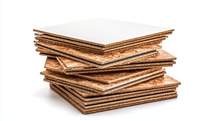 Stacks of Wooden Plywood Panels in a Construction or Furniture Workshop