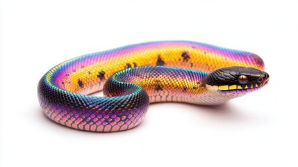 Fototapeta premium Vibrant Colorful Snake Scales Closeup Exotic Reptile Macro Wildlife Nature Photography