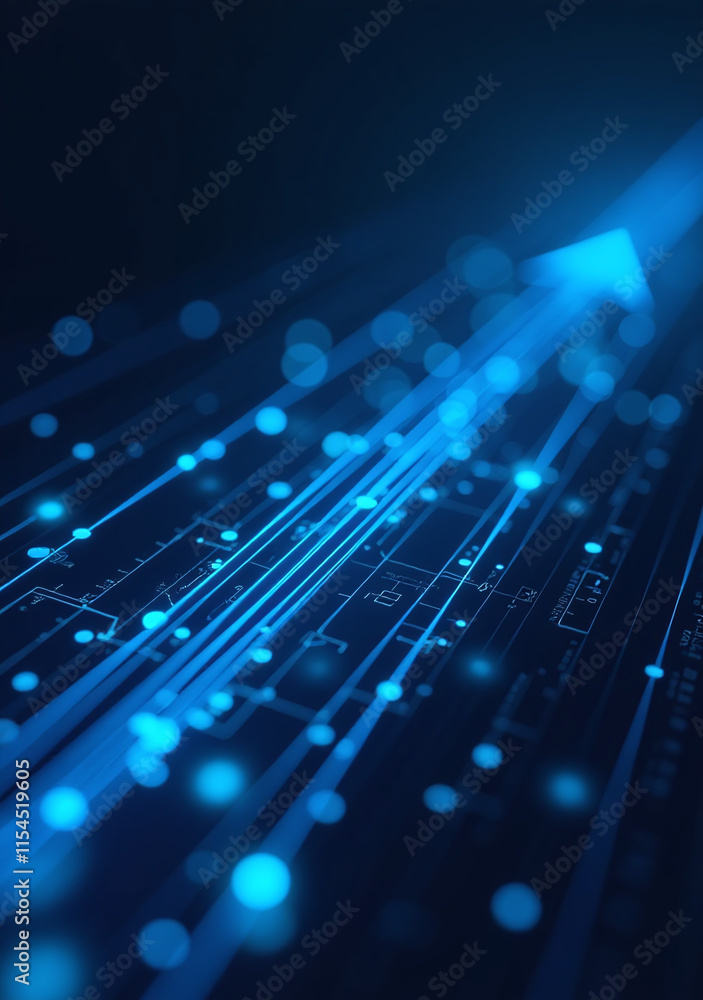Poster abstract blue lines define direction technological background slowly blending cohesive visual