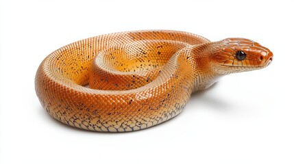 Fototapeta premium Close up of a Vibrant Orange and Brown Coiled Snake in Natural Environment