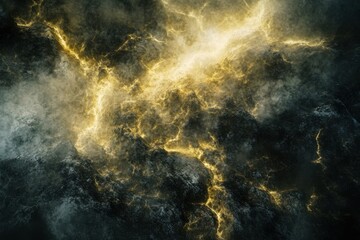 Obraz premium Overhead view of geothermal springs with steam patterns, otherworldly lighting, abstract nature