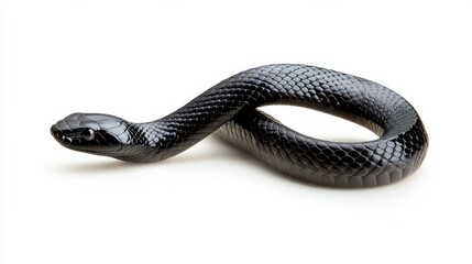Black Venomous Snake Coiled and Ready to Strike in the Wild Jungle