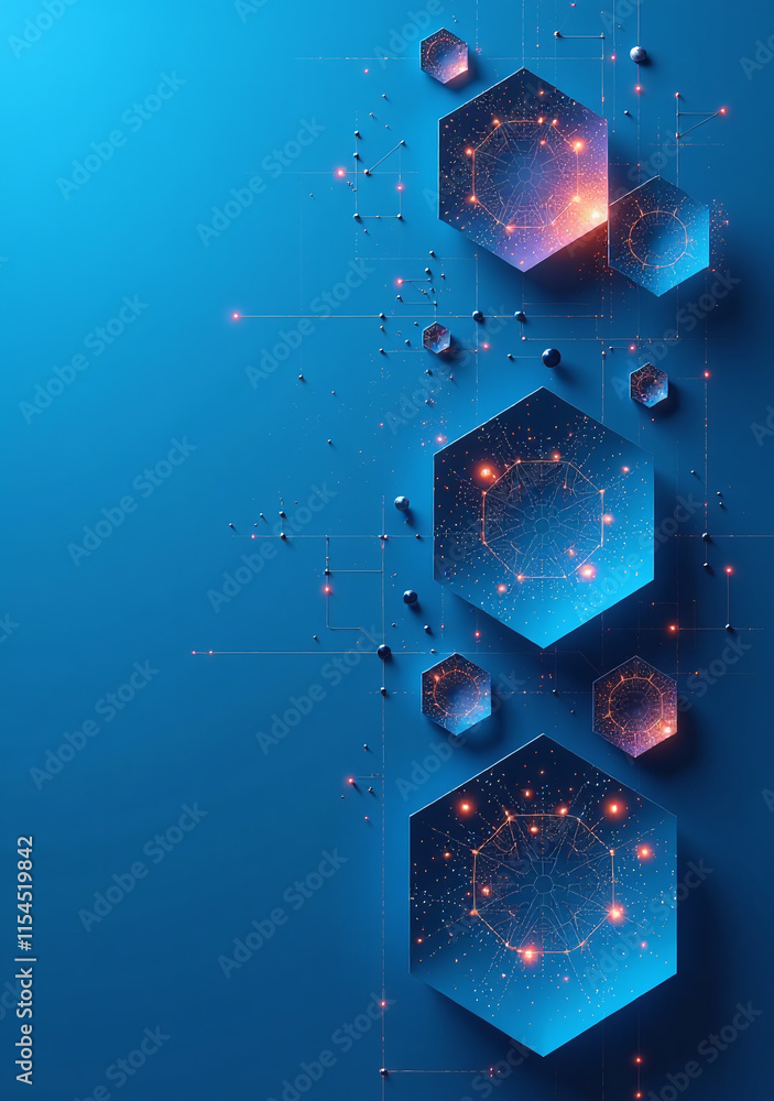 Poster abstract shapes blue background feature geometric patterns modern technology design