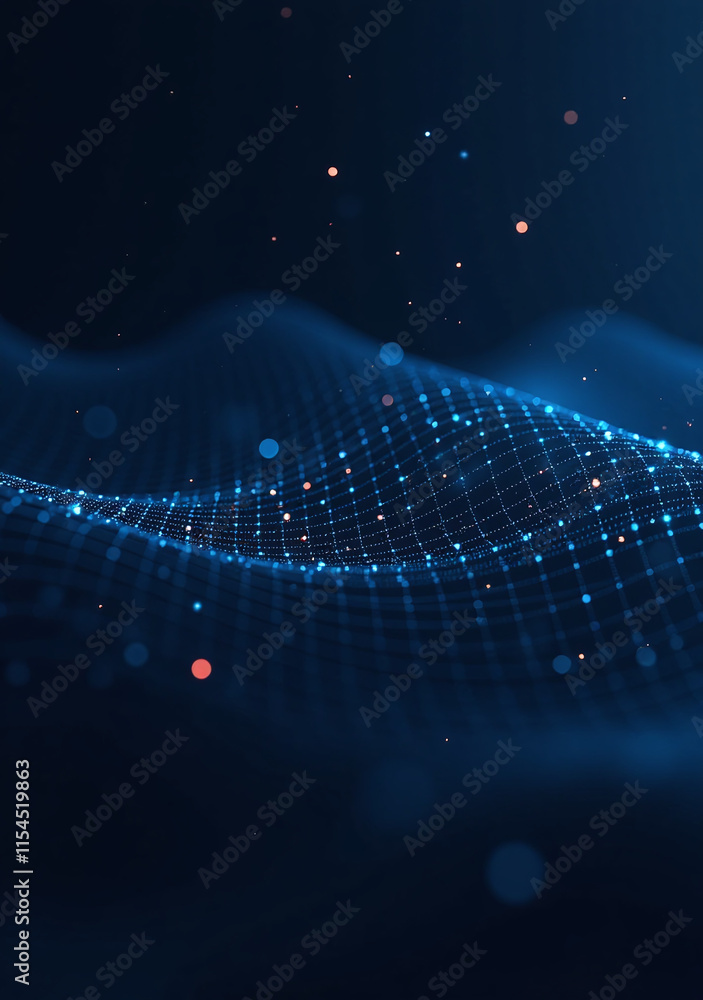 Poster abstract technology science background features mesh grid lines geometric