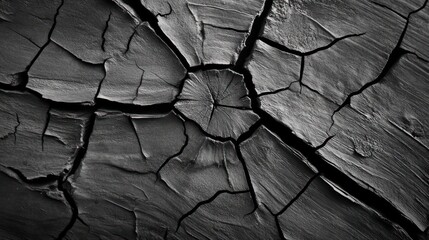 Close-up of cracked, charred wood texture.
