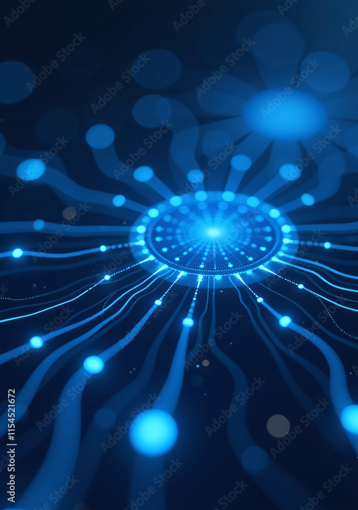 Poster blue digital background connects cyber innovation technology faster data transfer internet networks 