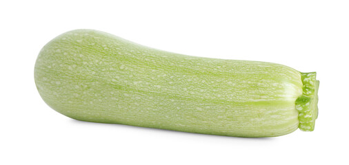 One fresh ripe zucchini isolated on white