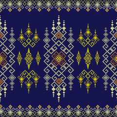 Fabric pattern with a blue background