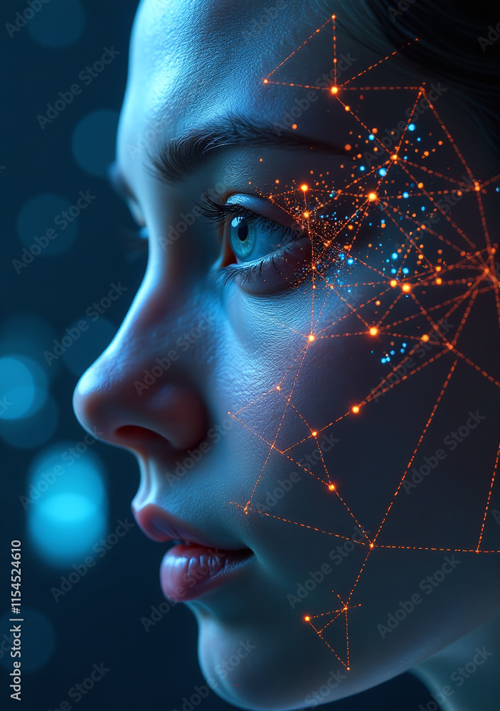Aufkleber digital eye data protected advanced cyber security measures futuristic network