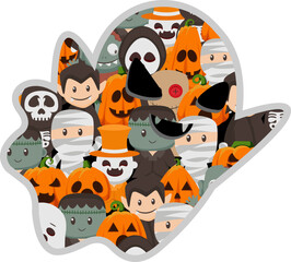 Colorful Halloween Character Collage