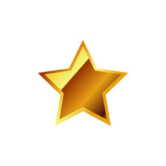 Obraz premium 3d golden star vector. realistic shiny gold star isolated on white 