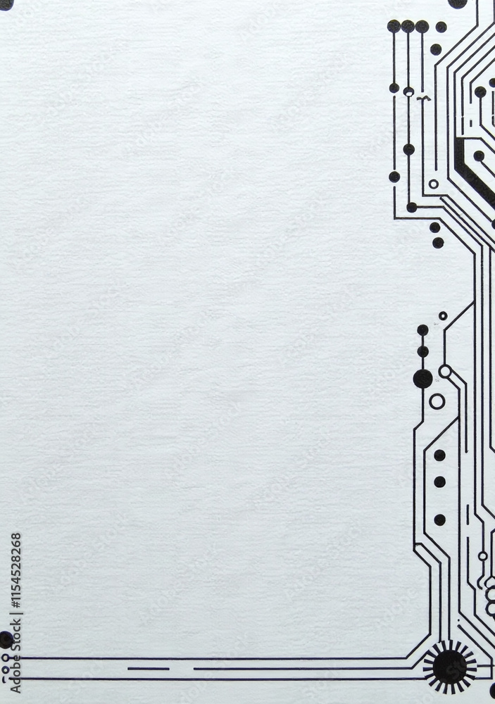 Poster gray scale pcb white textured background space computer technology information tech text overlays