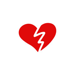 red heart isolated on white