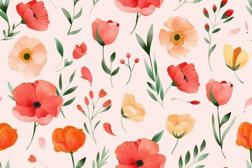 Gentle floral tendrils weave together in soothing rhythm