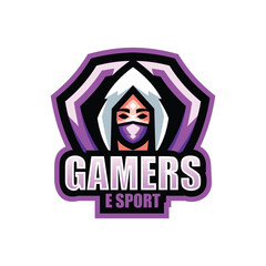 Vector emblem gamers logo design