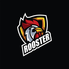 Vector e sport rooster logo design