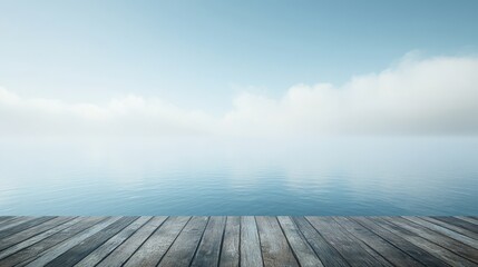 Misty Waters Meet the Sky in a Peaceful Scene