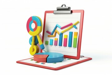 3D Icon of Chart and Graph Representation for Achievement