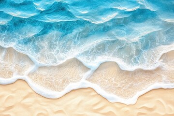 Fototapeta premium Tidal patterns in beach mathematics, sand beige and ocean blue, coastal sun