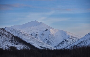 snow covered mountains