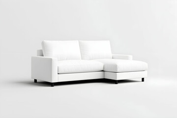 Modern Minimalist White Couch with Soft Cushioning in a Bright and Airy Living Space