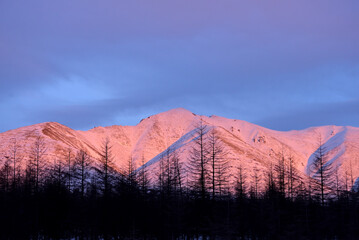 sunset in the mountains